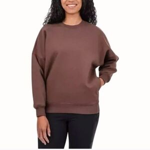 NWT Tuff Athletics Women's Sweatshirt Fleece Crew Neck Pullover Brown M